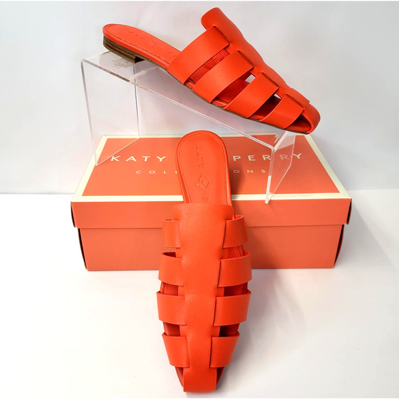 Katy Perry The Confidant Fisherman Shoes Womens Size 8.5M Orange Mule Sandals - Picture 15 of 16